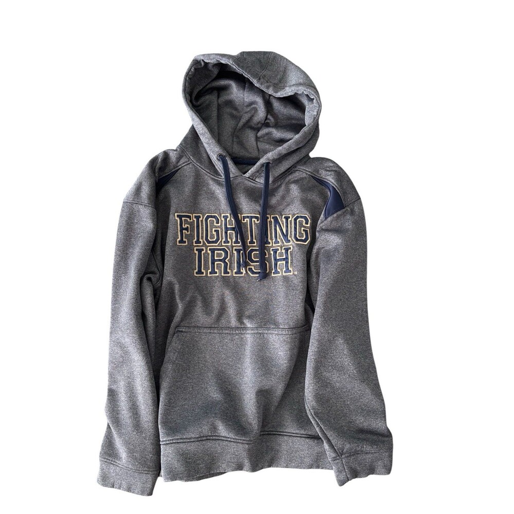 Men’s Notre Dame Fighting Irish Gray Hooded Sweatshirt Size Small